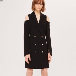 Topshop blazer button down dress black